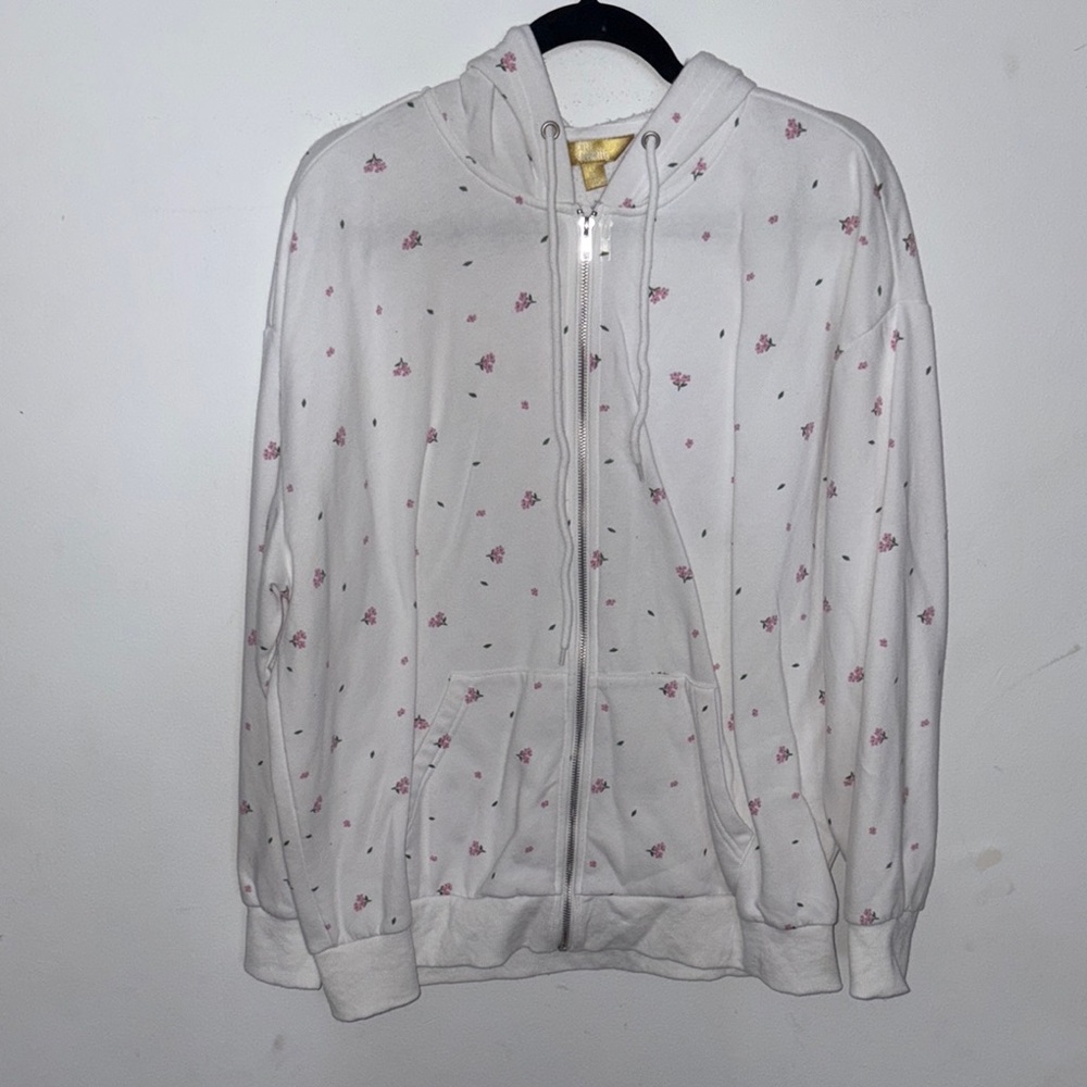 Floral White Hoodie
